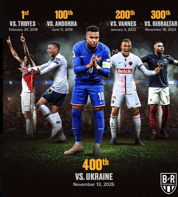 他才26岁！2016年2月20日打进处子球，姆巴佩作事生计已打进400球