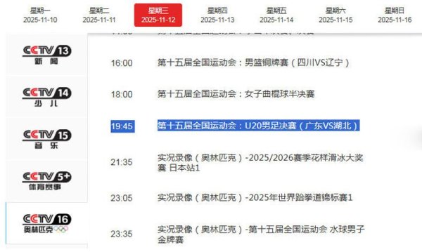 CCTV16直播U20广东vs湖北！全运U20男足决赛，谁能五战全胜夺冠？