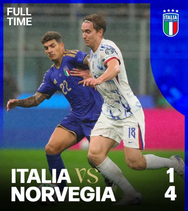 金玉其外…意大利FIFA排第9+身价寰宇第5，却2次惨败挪威无缘纵贯