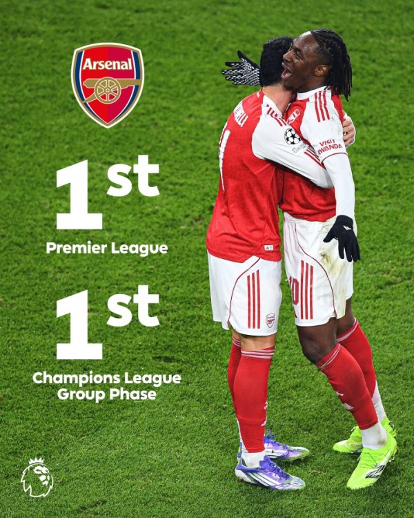 咱们阿森纳是弗成治服的！枪手欧冠全胜领跑，英超6分上风领跑